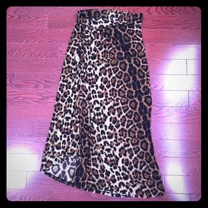 Leopard Print Midi Skirt